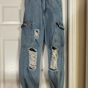 SHEIN Light Blue Denim Jeans